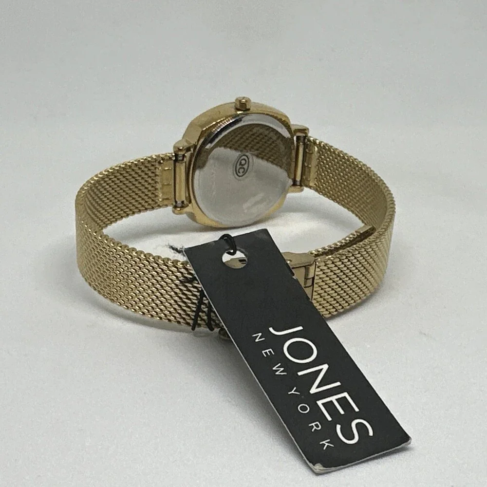 Jones New York JNY11582 Women Gold Stainless Steel Mesh Analog Dial Watch HME640